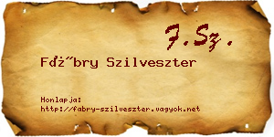 Fábry Szilveszter névjegykártya