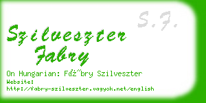 szilveszter fabry business card